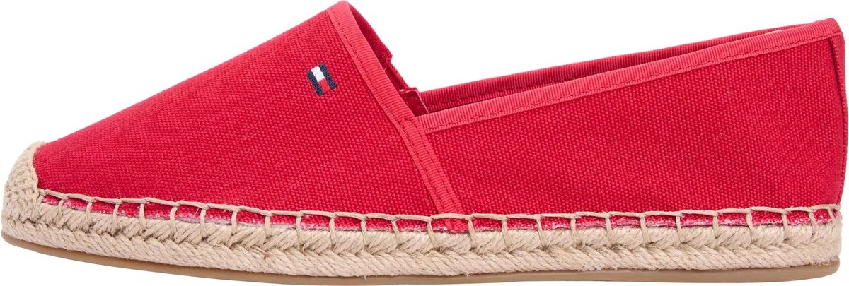Tommy Hilfiger Donna Espadrillas Flag Canvas con Logo, Rosso (Primary Red), 39