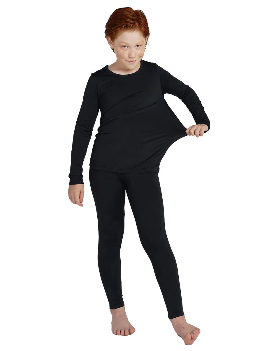 LAPASA Set Termico Intimo Bambino Caldo Leggero Strato Base Maglia a Maniche Lunghe e Pantaloni B03