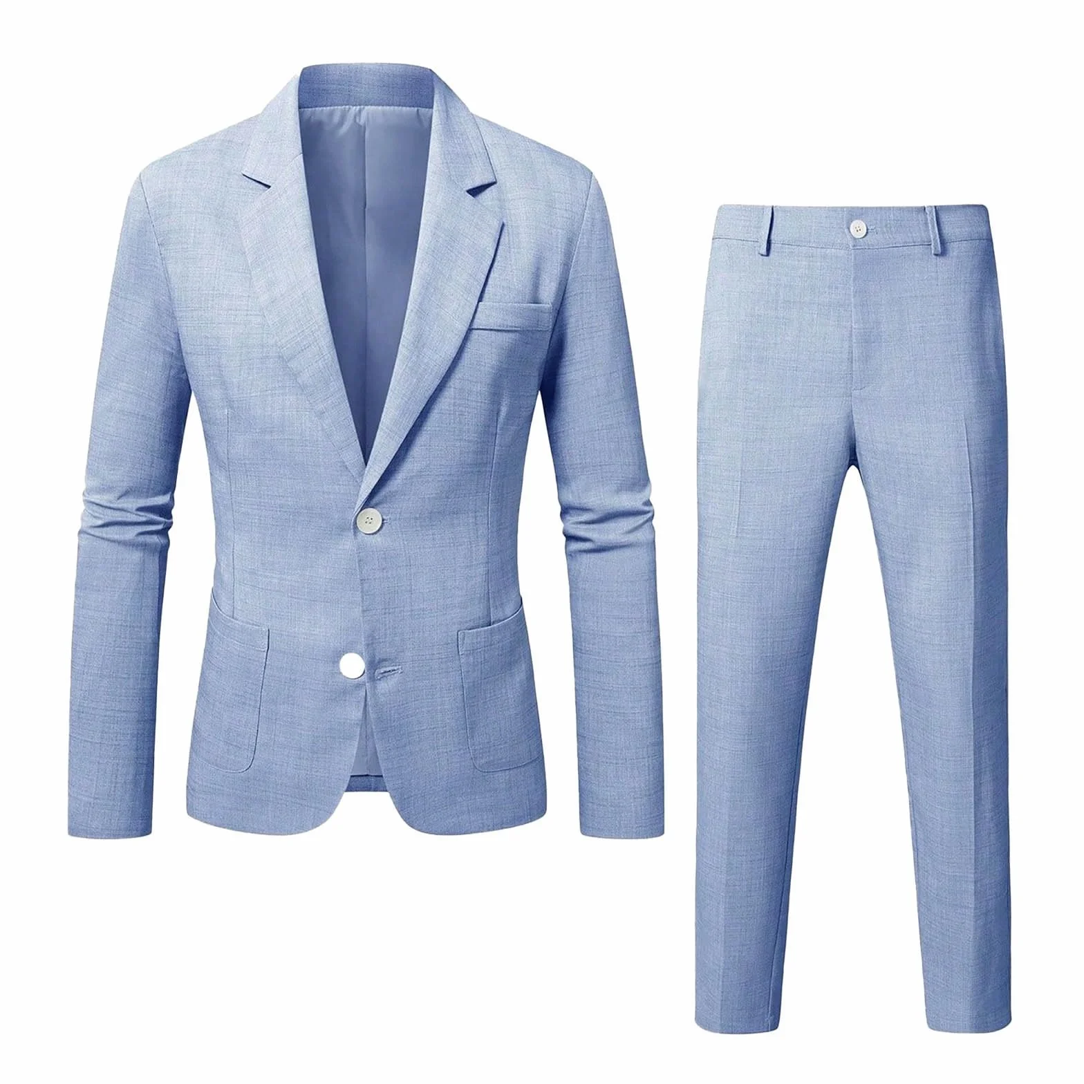 Generico Abito Elegante da Uomo Gessato Tutte Le Stagioni Completo Giacca e Pantalone Vestito a Righe Formale Due Pezzi Casual Elegante Matrimonio Regalo