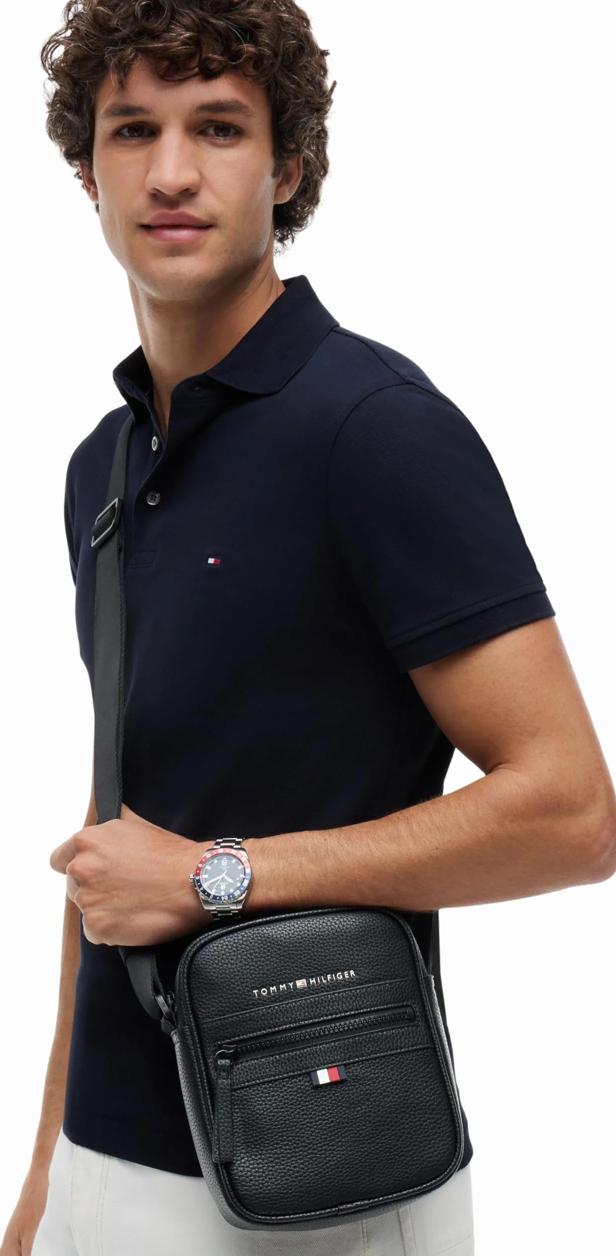 Tommy Hilfiger Uomo Borsa a Tracolla Essential PU Mini Reporter Piccola