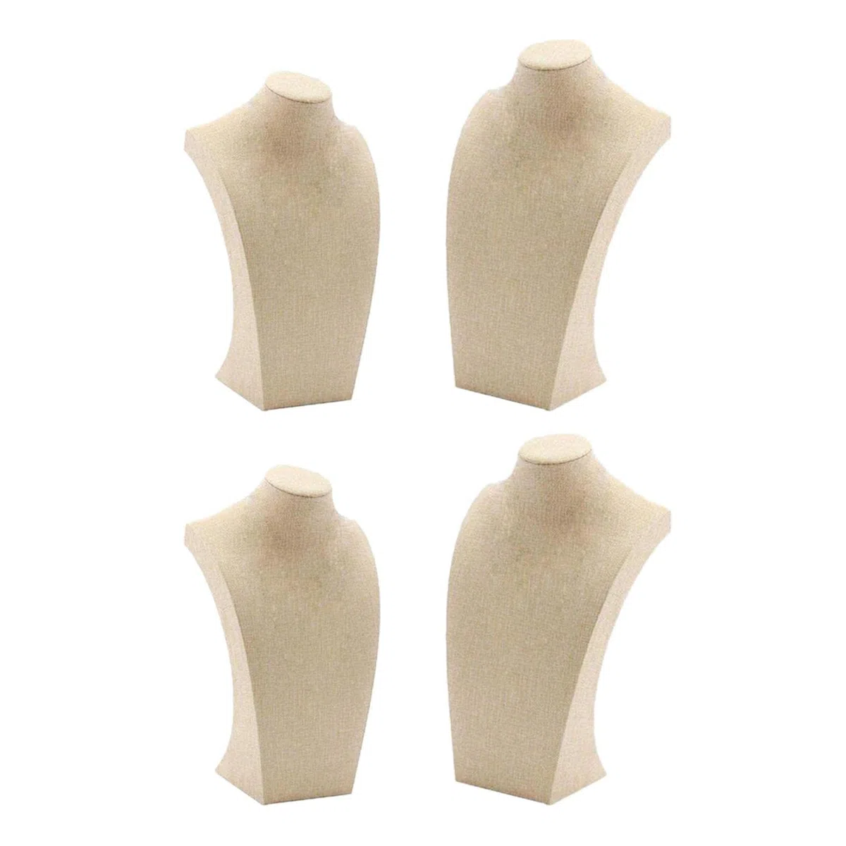 Milageto 4pcs Lino Collana Busto Espositore Portaoggetti Organizzatore per Controsoffitto Negozio