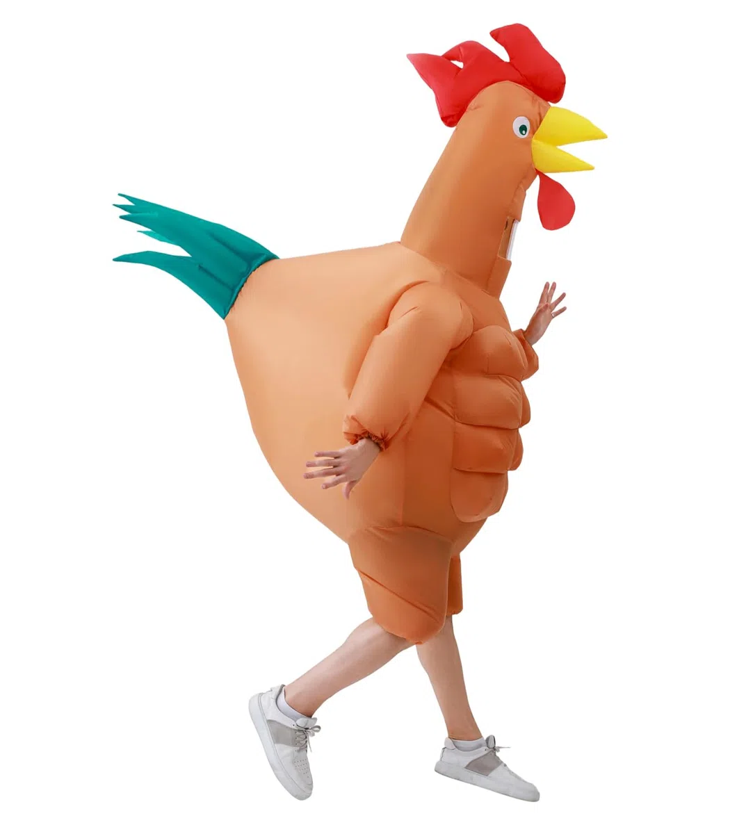 RHYTHMARTS Costume Gallina Gonfiabile Costume da Pollo Gonfiabile Costume Gonfiabile da Gallo Costume Adulti di Halloween Carnevale Natale