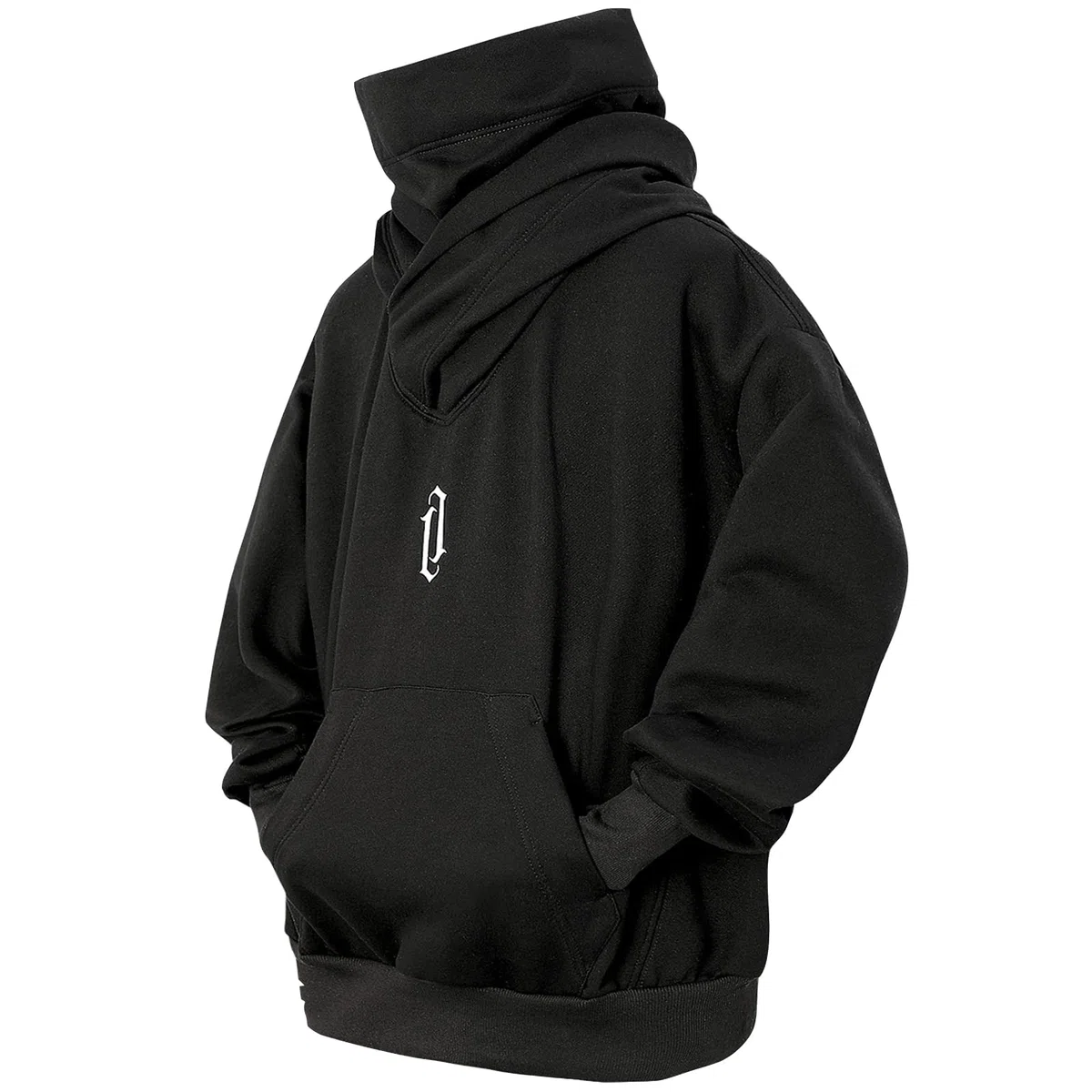 Felpa Uomo con Cappuccio Collo Alto Pullover Hip Hop Stile Comoda Felpe Pile Hoodies Autunno Invernale Moda