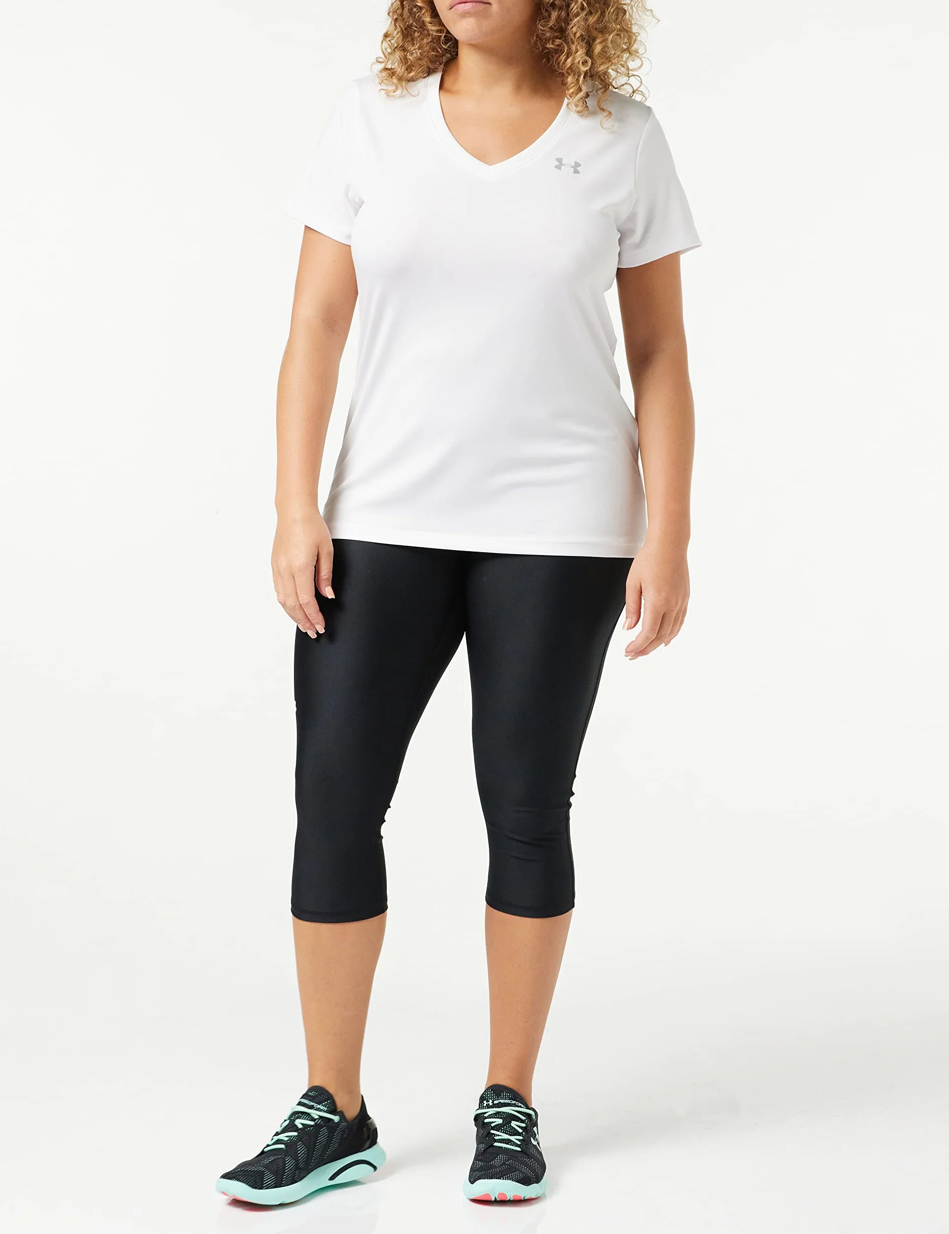 Under Armour - HeatGear Armour - Fascia Alta Antiscivolo con Tasche Capri, Leggings Donna