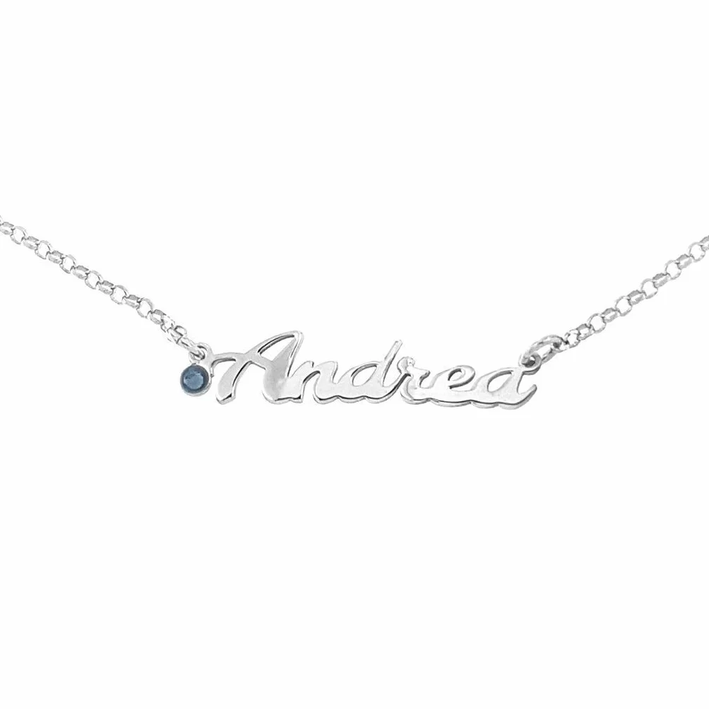Collana in argento 925 con NOME CON o SENZA Brillantino anallergico