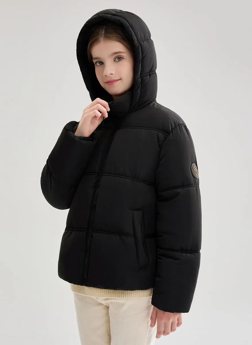 SOLOCOTE Cappotto invernale ragazza idrorepellente cappuccio fodera in pile tasche polsini elastici