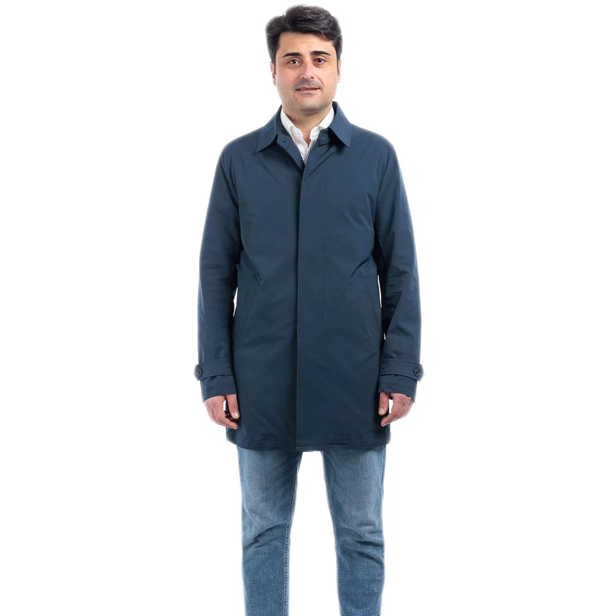 Trench Sartoriale Uomo Primaverile Cappotto Impermeabile Soprabito Estivo Leggero Elegante Cappottino Lungo Colletto Classico Stile Casual