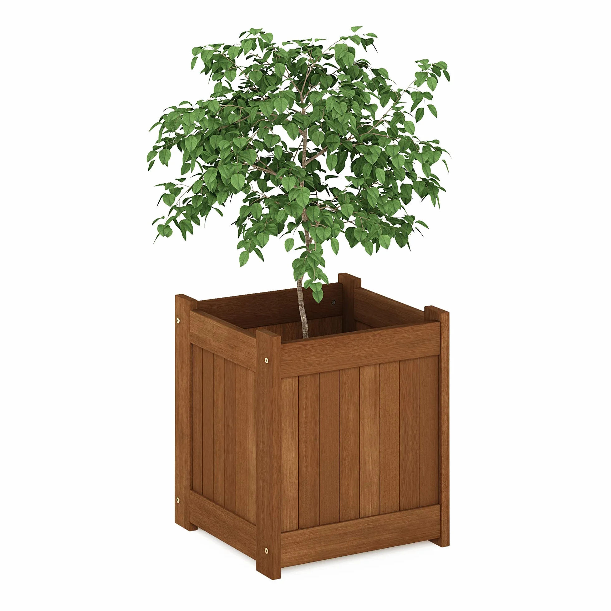 Furinno Tioman Fioriera, in Legno, 44.96 x 39.12 x 39.12 cm, Naturale
