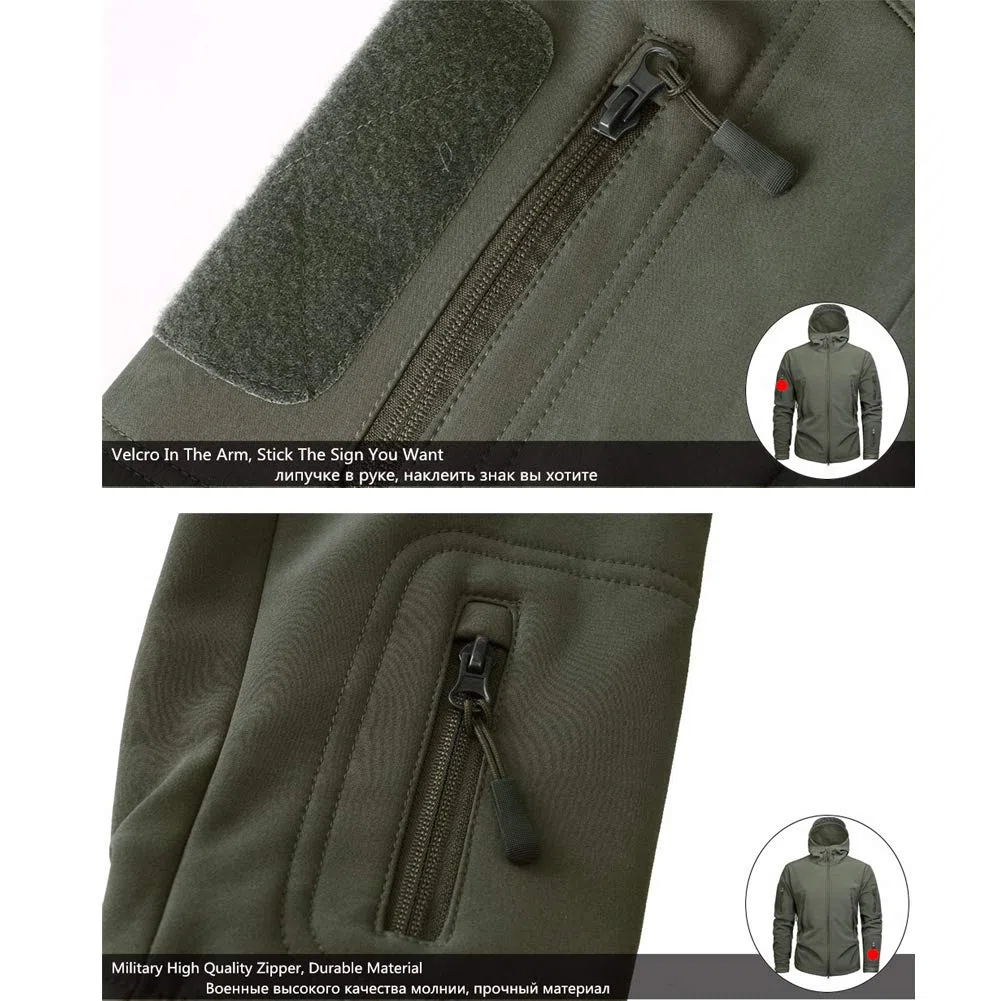 Uomo Giubbotto Giacca a vento militare uomo Pile Windbreaker Tactical camo Softshell Giacche Parka