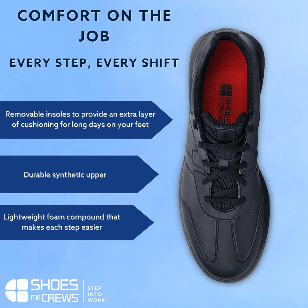 Shoes for Crews Scarpe da Lavoro Freestyle II – Comode, robuste Scarpe Professionali con Suola Antiscivolo, Pelle Morbida, Resistenti all'Acqua – da Uomo