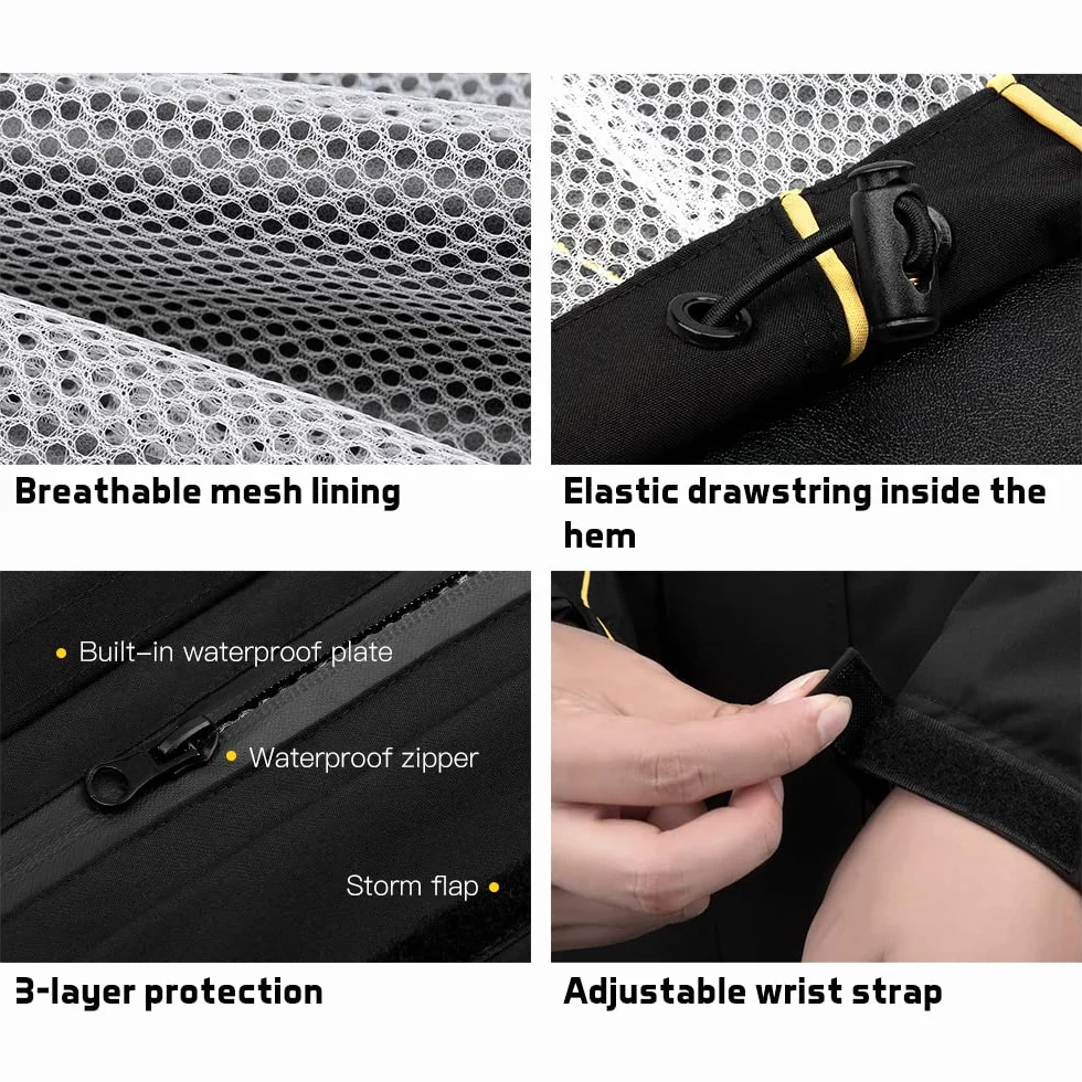 Lixada Tuta Antipioggia,Tuta Moto Impermeabile Antipioggia Antivento,Tuta antipioggia da moto impermeabile Uomo Donna Giacca da ciclismo antipioggia Pantaloni con custodia