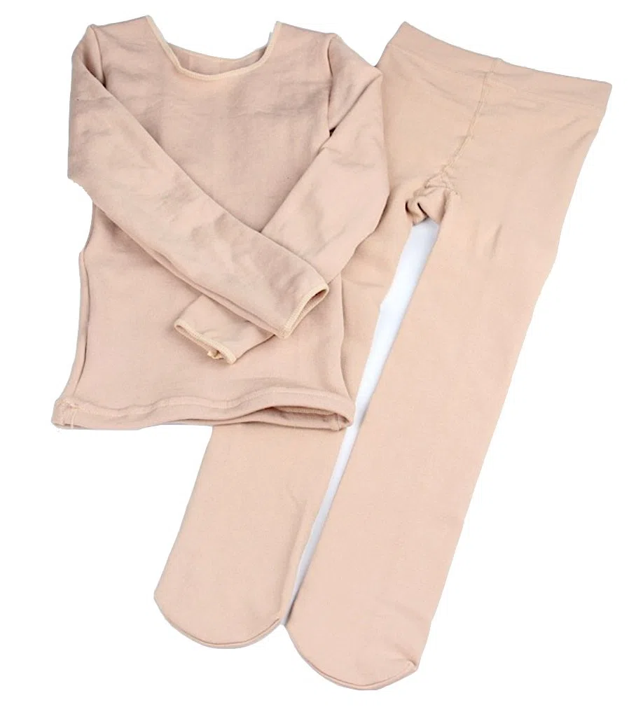 Set Termico Sotto Vestiti Felpato Caldo Nero Bianco Color Carne Unisex