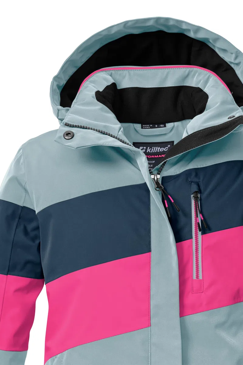 Killtec Ksw 197 Grls Ski Jckt Giacca da sci/giacca funzionale con cappuccio e paraneve Bambine e ragazze