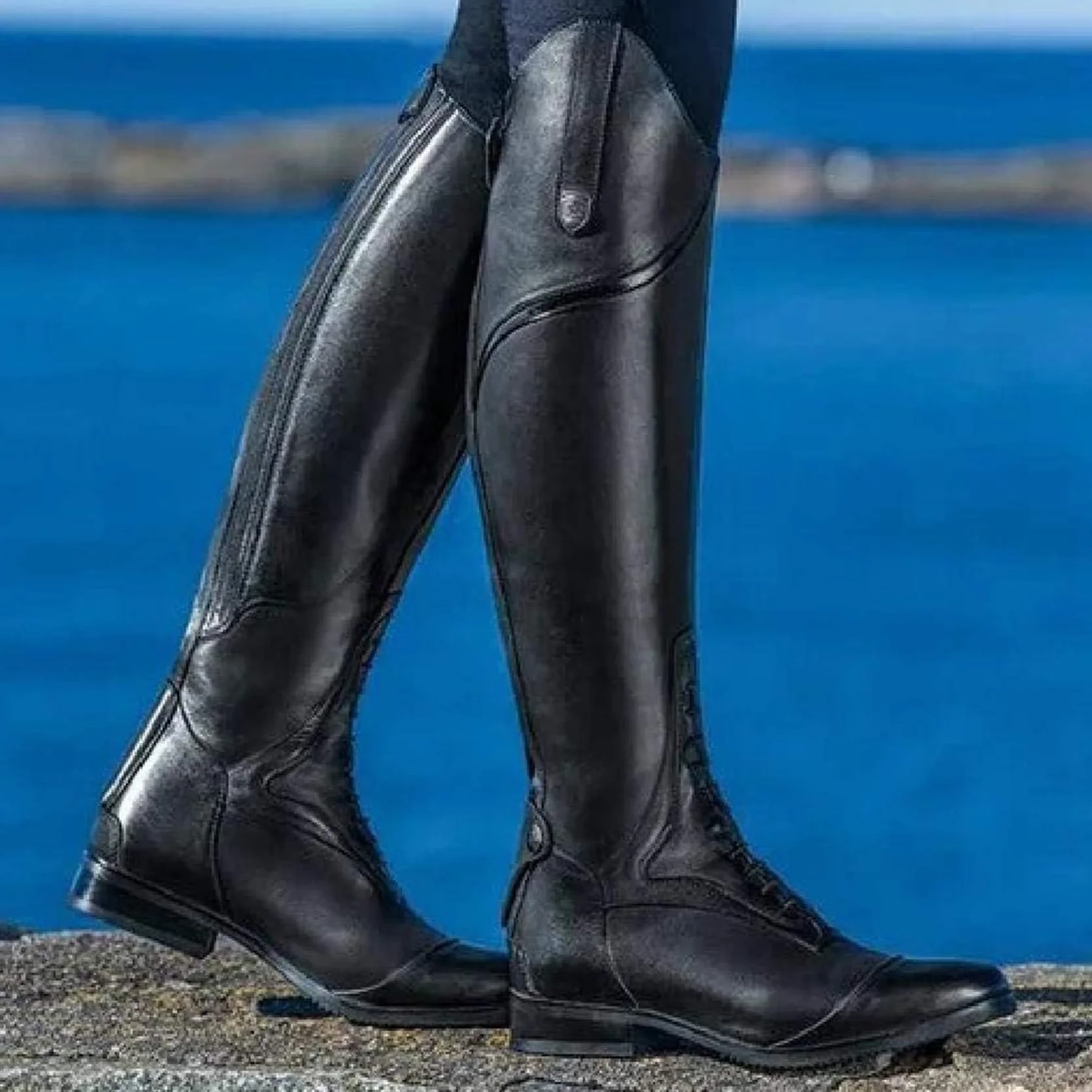 Stivali da Equitazione Lunghi Western Uomo - Scarpe Alte al Ginocchio Unisex Cavaliere Primavera Autunno