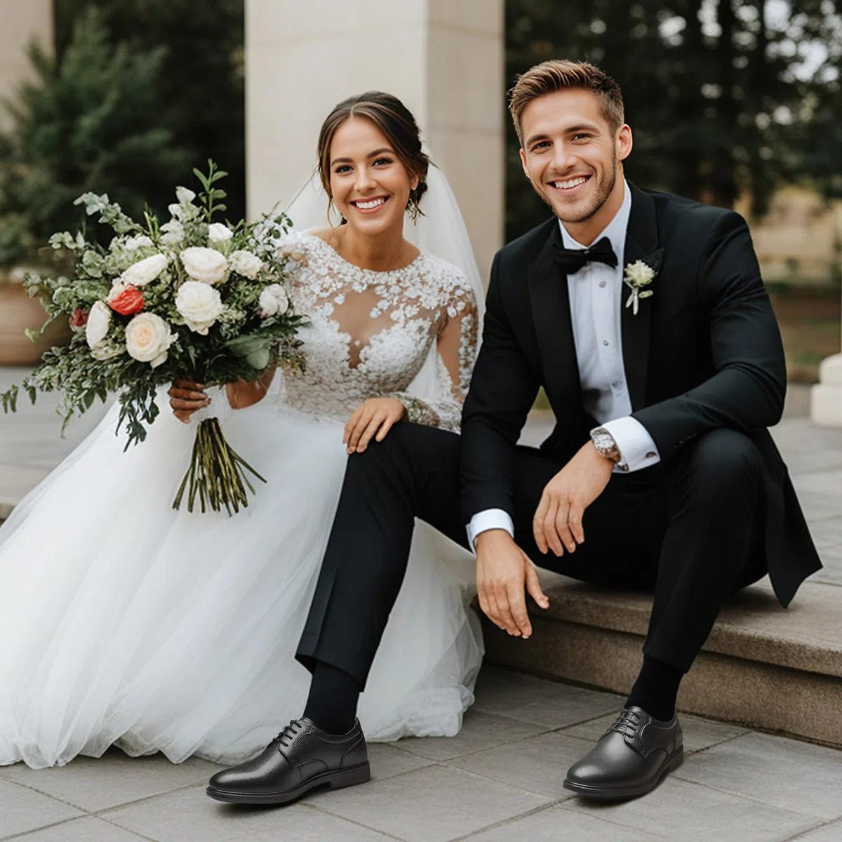 HEEZ Scarpe Eleganti Uomo, Scarpe Stringate Oxford Classico, Scarpa Pelle Derby Traspirante Comode per Business Formale Lavoro Sposa