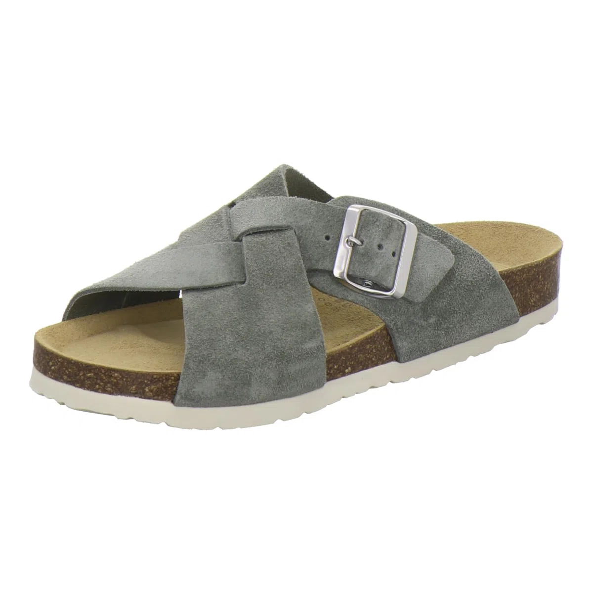 AFS-Schuhe 2141, Pantofole da donna alla moda in vera pelle, sandali estivi con grande fibbia, realizzati a mano in Germania