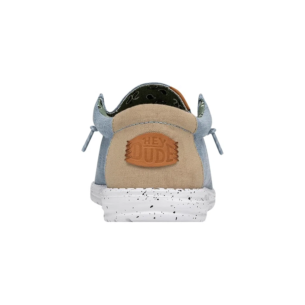 HEYDUDE Men Wally Washed Canvas Blue Casual Moccasin 46 EU
