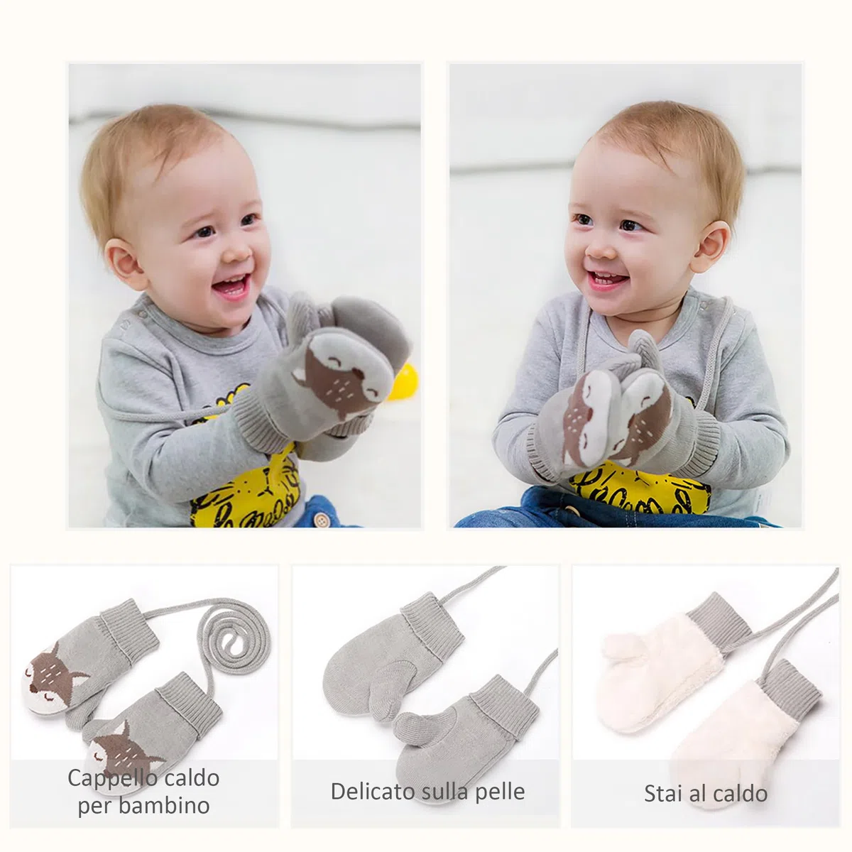 Bambini Ragazzi Cappello Sciarpe Guanti Set Ragazze Cappello Autunno Invernale Primavera Cappelli Caldo Carina Piccolo Volpe Beanie Berretto Bambino Infantili del Cappello 1-6 Anni