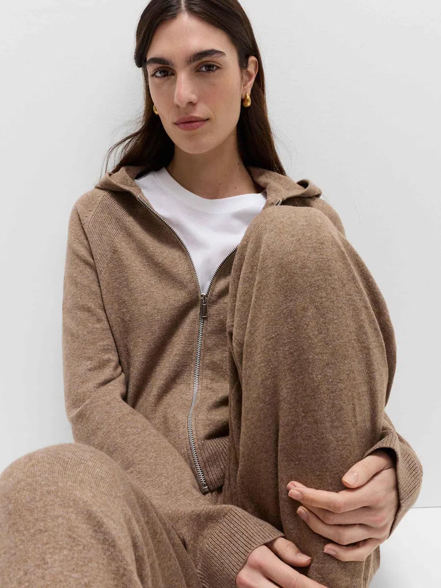 Marks & Spencer Uomo a Maglia con Zip Corto Felpa con Cappuccio – vestibilità Regolare – con Stretch