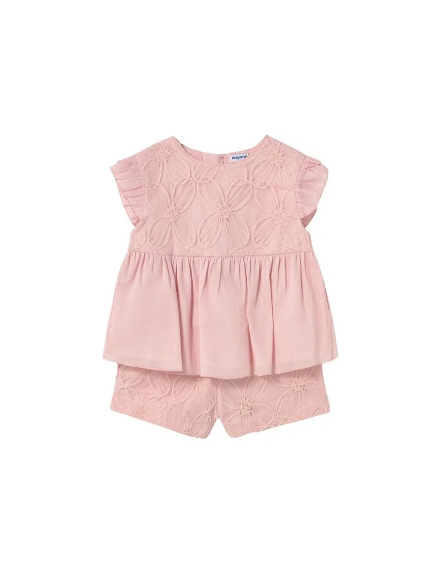 Mayoral Compl. Bermuda Tulle Ricamo per Bimba Rosa 24 Mesi (92cm)