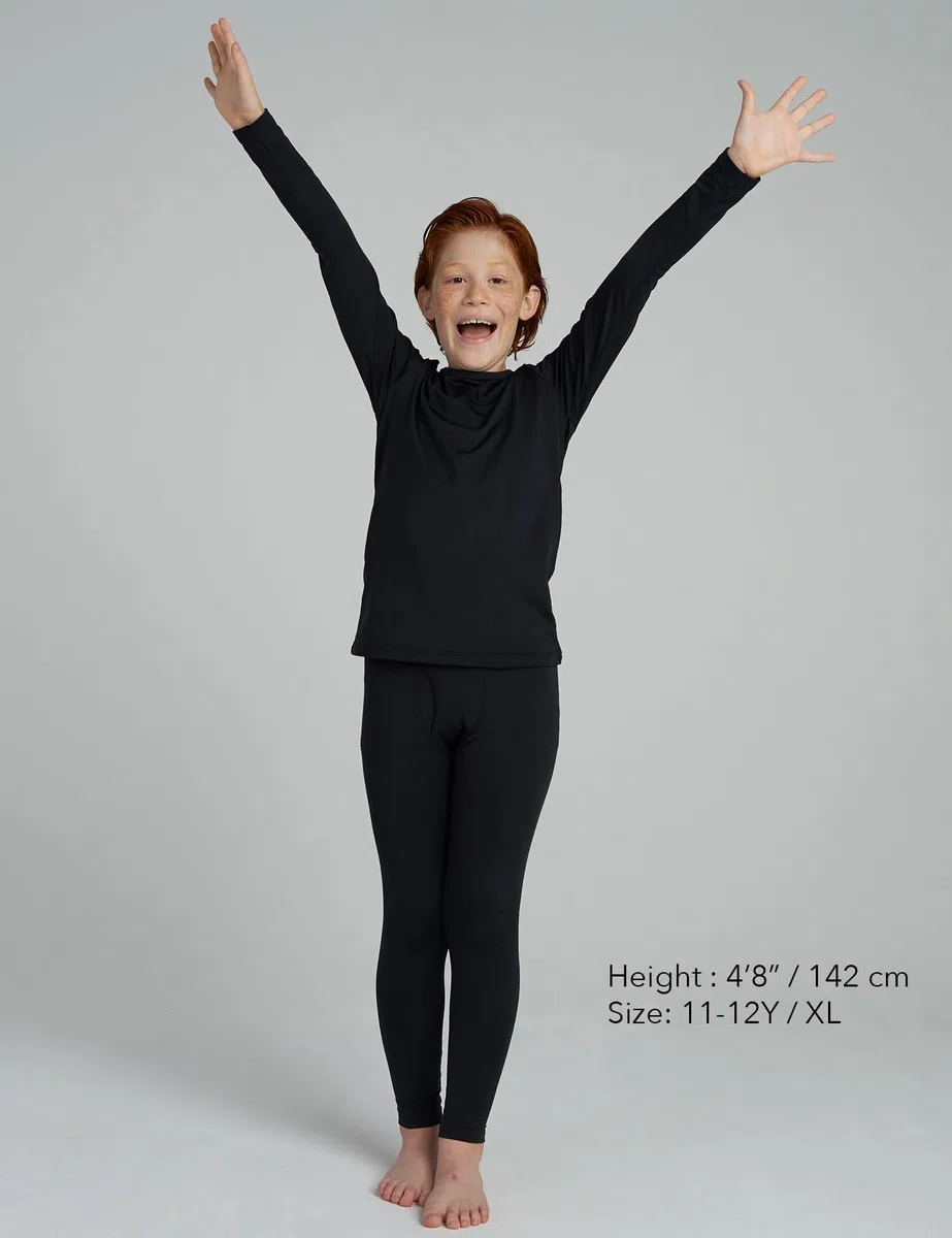 LAPASA Set Termico Intimo Bambino Caldo Leggero Strato Base Maglia a Maniche Lunghe e Pantaloni B03
