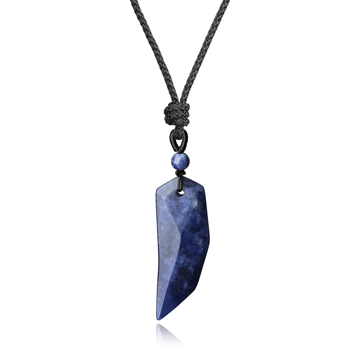 COAI Pendente Dente di Lupo Pietre Naturali, Collana Unisex con Laccio Regolabile