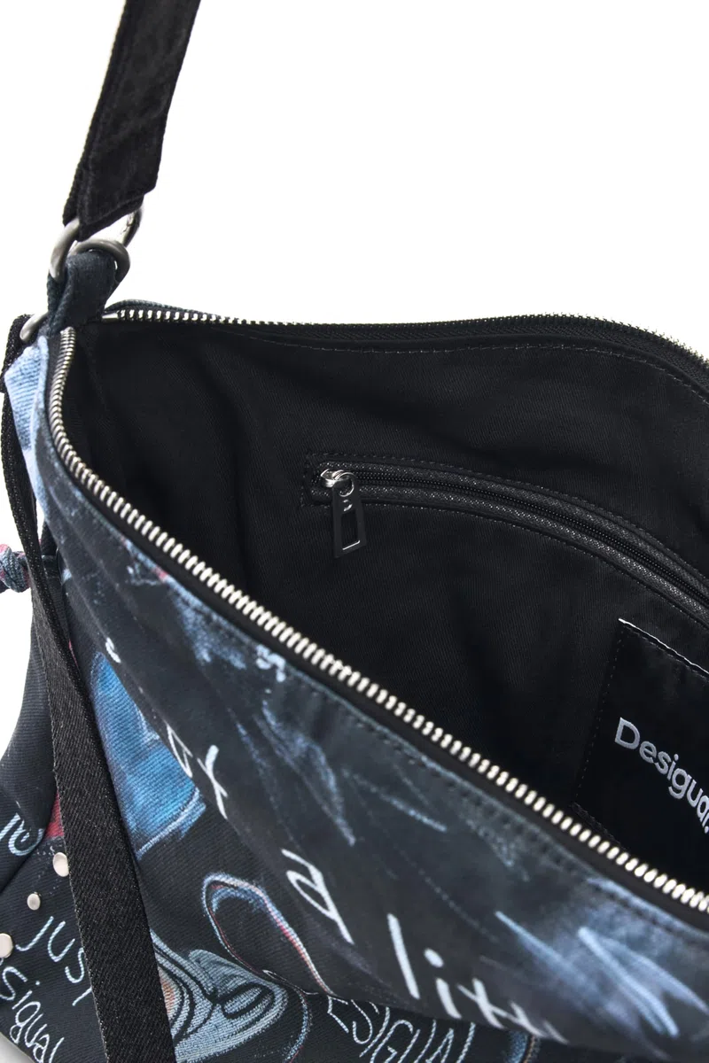 Desigual borsa a tracolla Stacatto Leiria Shoulder Bag Tutti Fruti grigio scuro
