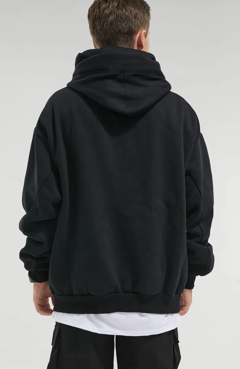Felpa Uomo con Cappuccio Collo Alto Pullover Hip Hop Stile Comoda Felpe Pile Hoodies Autunno Invernale Moda