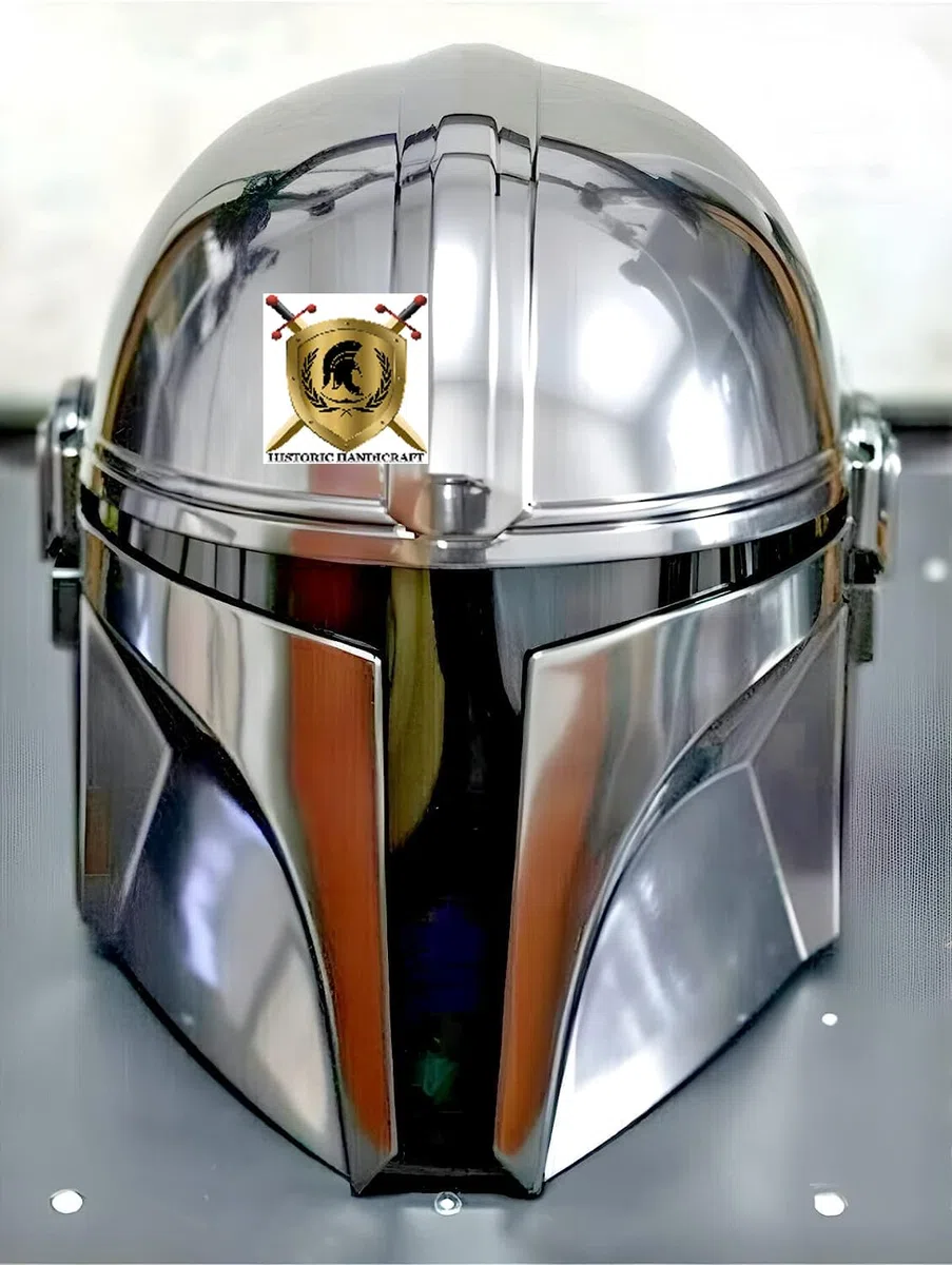 Casco Mandaloriano in Acciaio per Giochi di Ruolo, Elmo per Halloween e Cosplay | Armatura per Rievocazione
