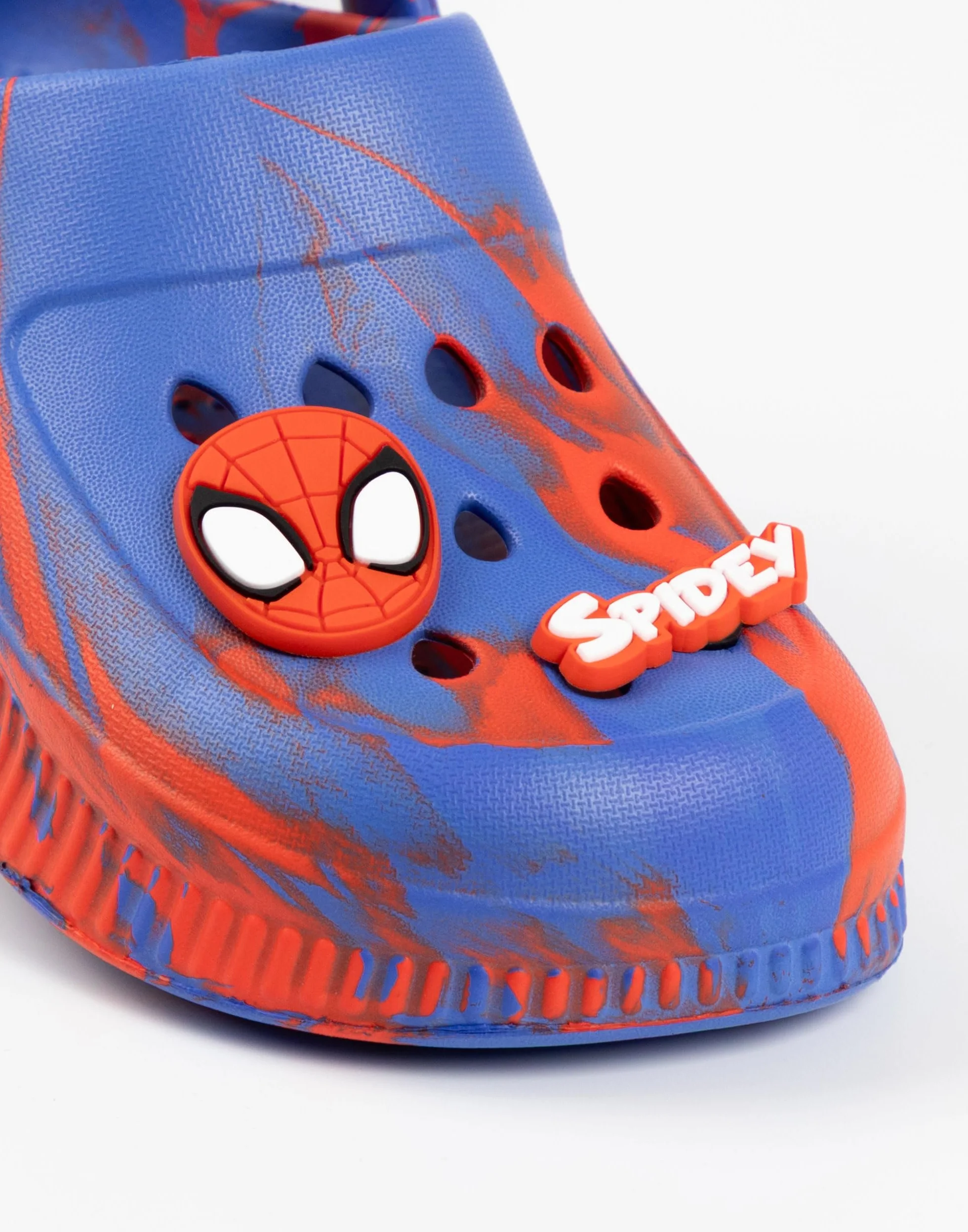 Marvel Zoccoli per Bambini Spidey e i Suoi Fantastici Amici in Blu e Rosso | Calzature Casual estive da Spiaggia | Design Ragnatela con Spidey e Miles | Scarpe Unisex per Bambini
