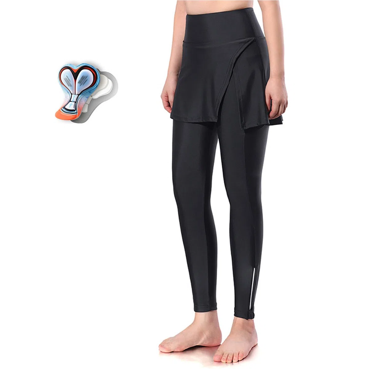 Gonna Pantalone da Ciclismo Donna Lunga Imbottita con Gel Pad Leggero Traspirante e Tasche Vita Alta Pantaloni da Ciclismo per Ciclismo Quotidiano(M)