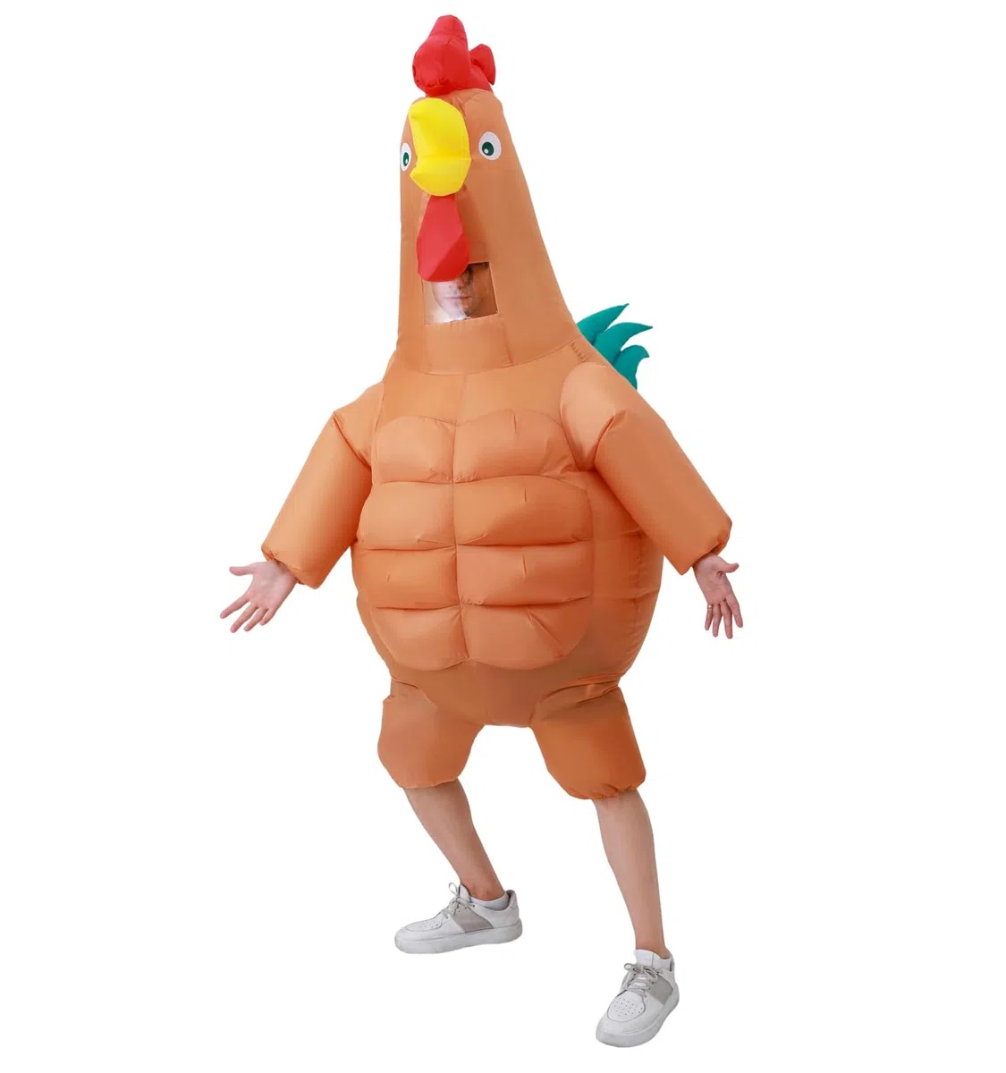 RHYTHMARTS Costume Gallina Gonfiabile Costume da Pollo Gonfiabile Costume Gonfiabile da Gallo Costume Adulti di Halloween Carnevale Natale