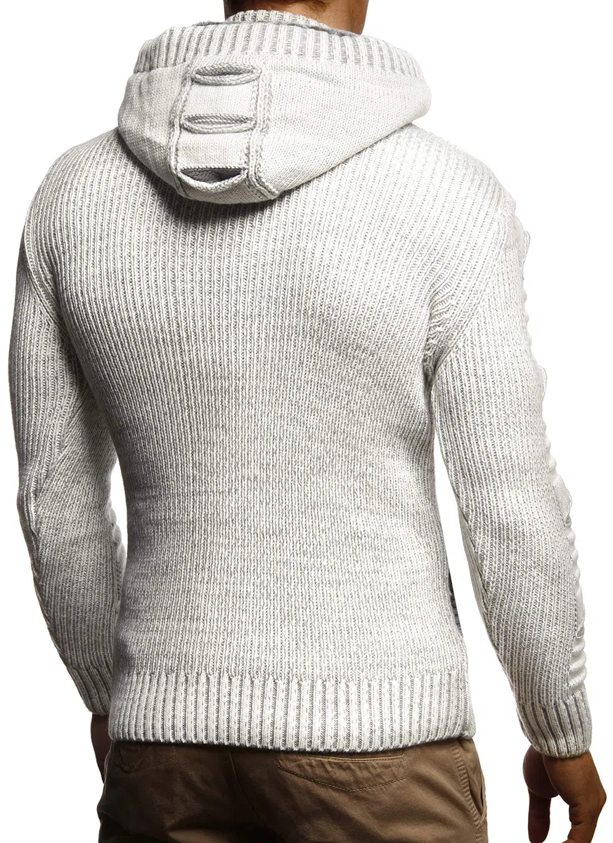 Leif Nelson Giacca Uomo in Maglia con Cappuccio Cardigan LN-5605