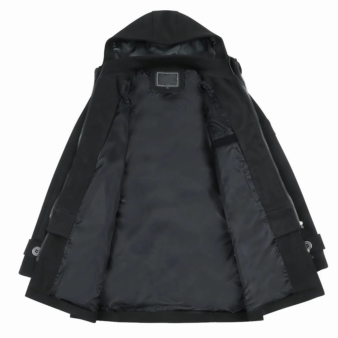 YOUTHUP Cappotto di lana con Cappuccio da uomo Invernale Trincea Cappotti Regular Fit