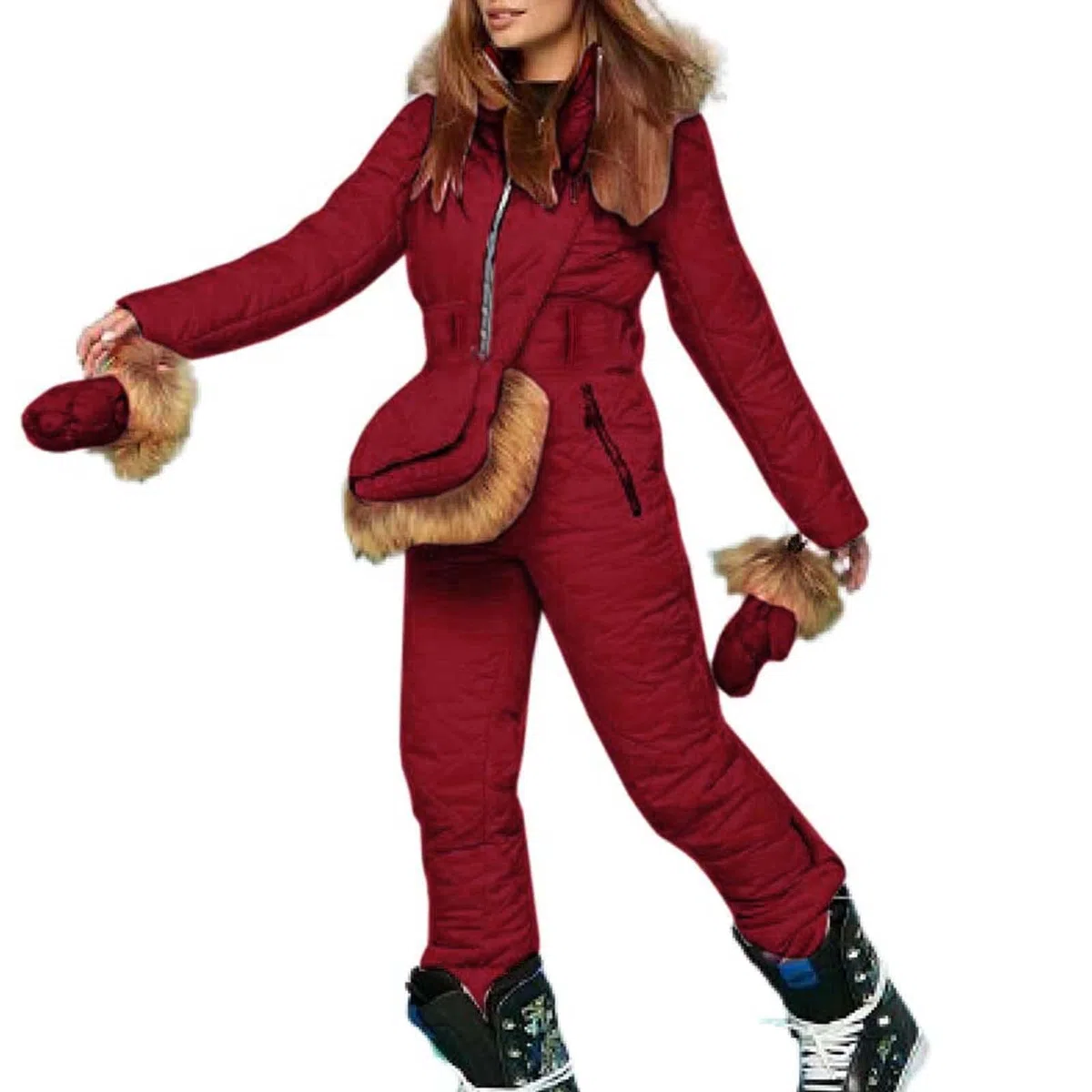 Tuta Da Sci Donna Completa Giacca Invernale Donna Calda Moda Giacca Con Cappuccio Termico Tuta Sportiva Da Esterno Vestiti Neve Donna Tuta Da Sci Donna Intera Tuta Donna Neve