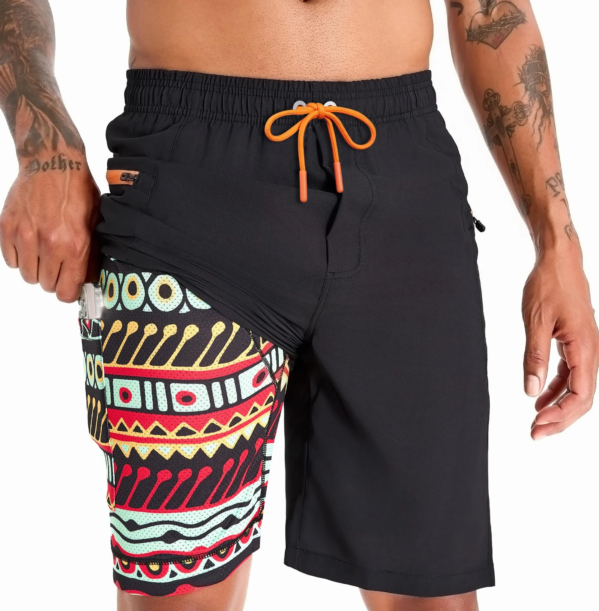 APTRO Costumi Pantaloncini da Bagno Uomo Mare Surf Piscina Stampa Hawaiana Asciugatura Rapida Fodera Rete