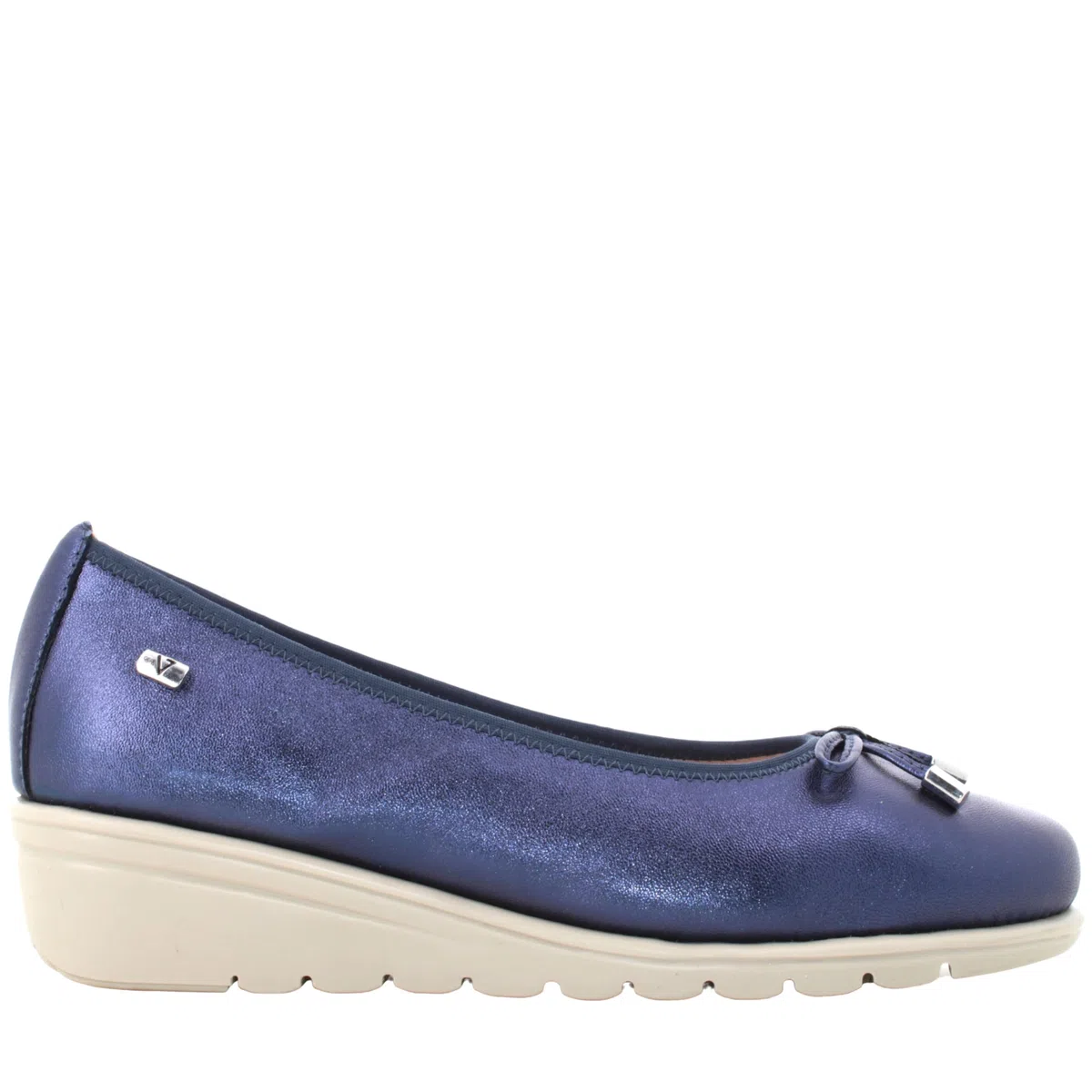 Valleverde VS10330 Nappa Platino Ballerine con Zeppa per Donna in Pelle