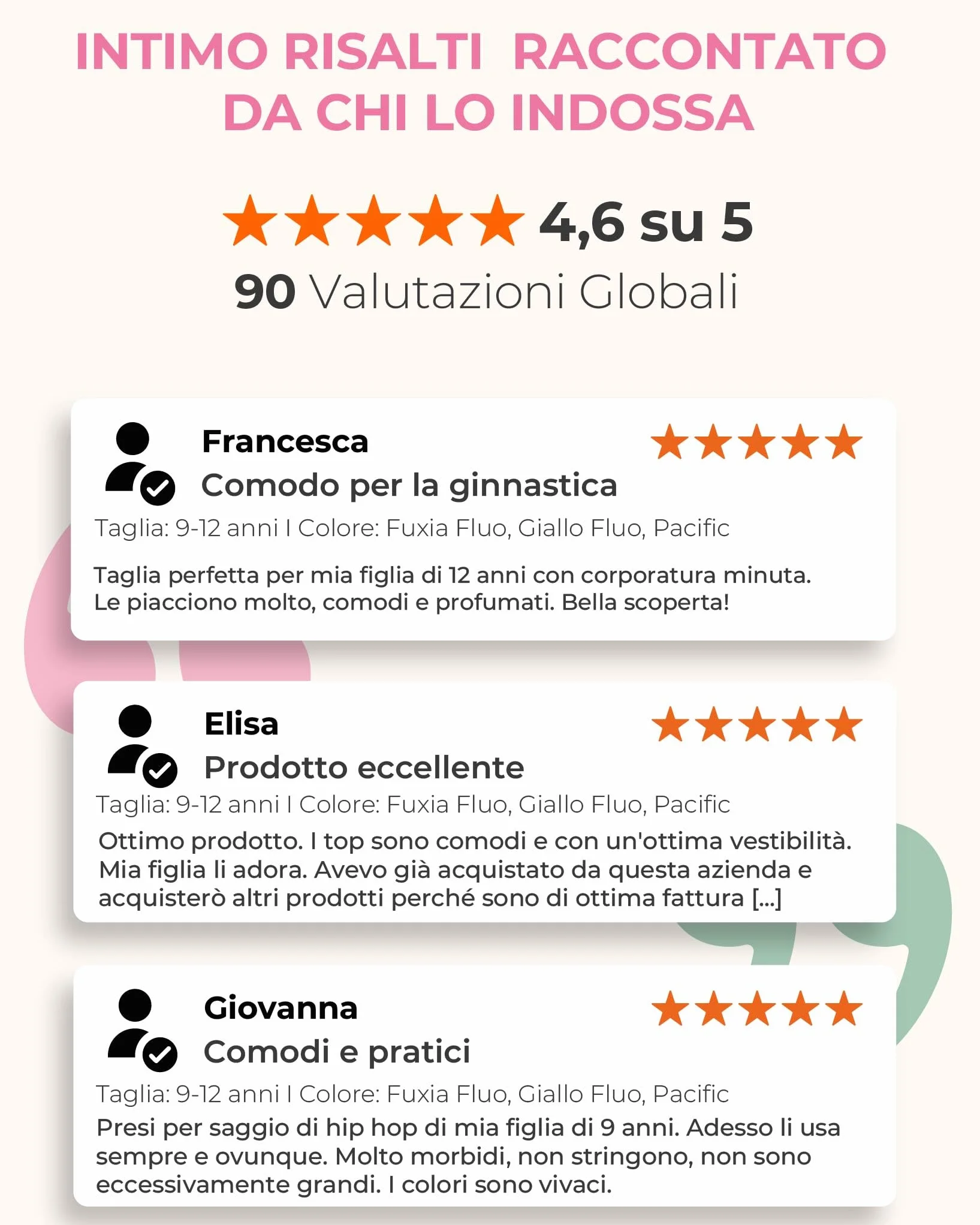 Risalti Top Bambina Olimpionico Microfibra 3 pz - Top Sportivo Senza Cuciture, Reggiseno Ragazza Seamless Made in Italy