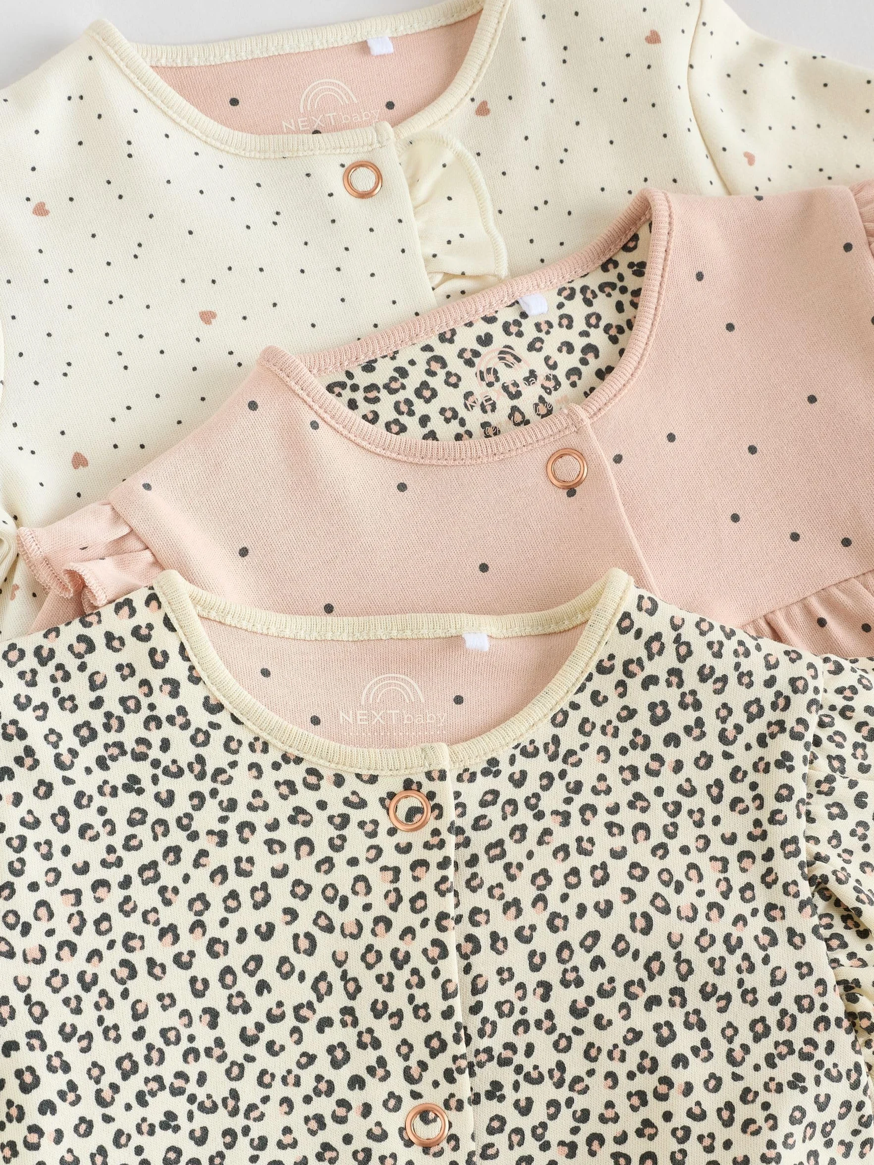 NEXT Bambina Confezione da 3 Tutine per Neonati con turbanti 100% Cotone abbinati