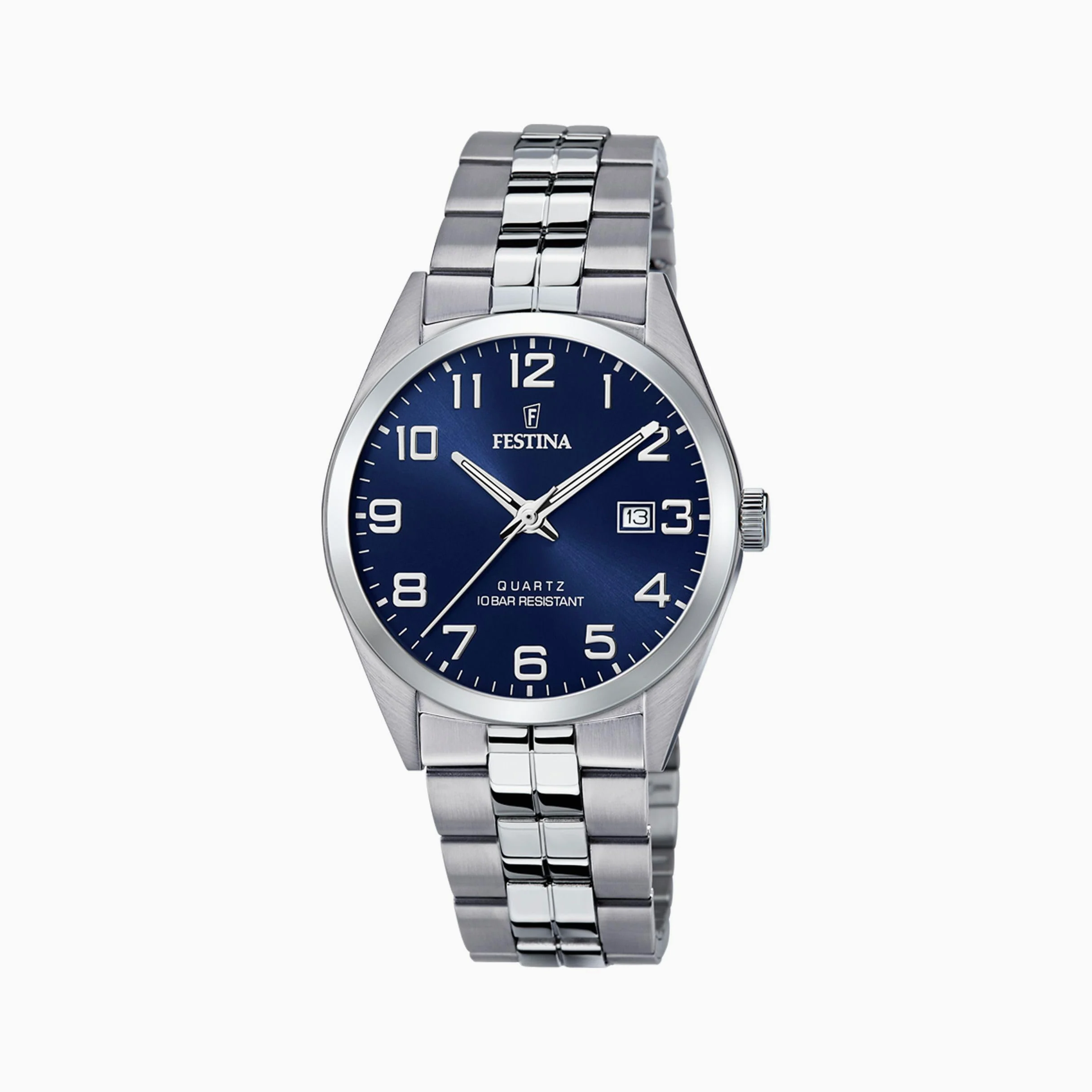 Festina Orologio Uomo Analogico in Acciaio Inossidabile 316L Argentato - Movimento al Quarzo - Calendario - Vetro Minerale ad Alta Resistenza - Impermeabile 10 ATM F20437