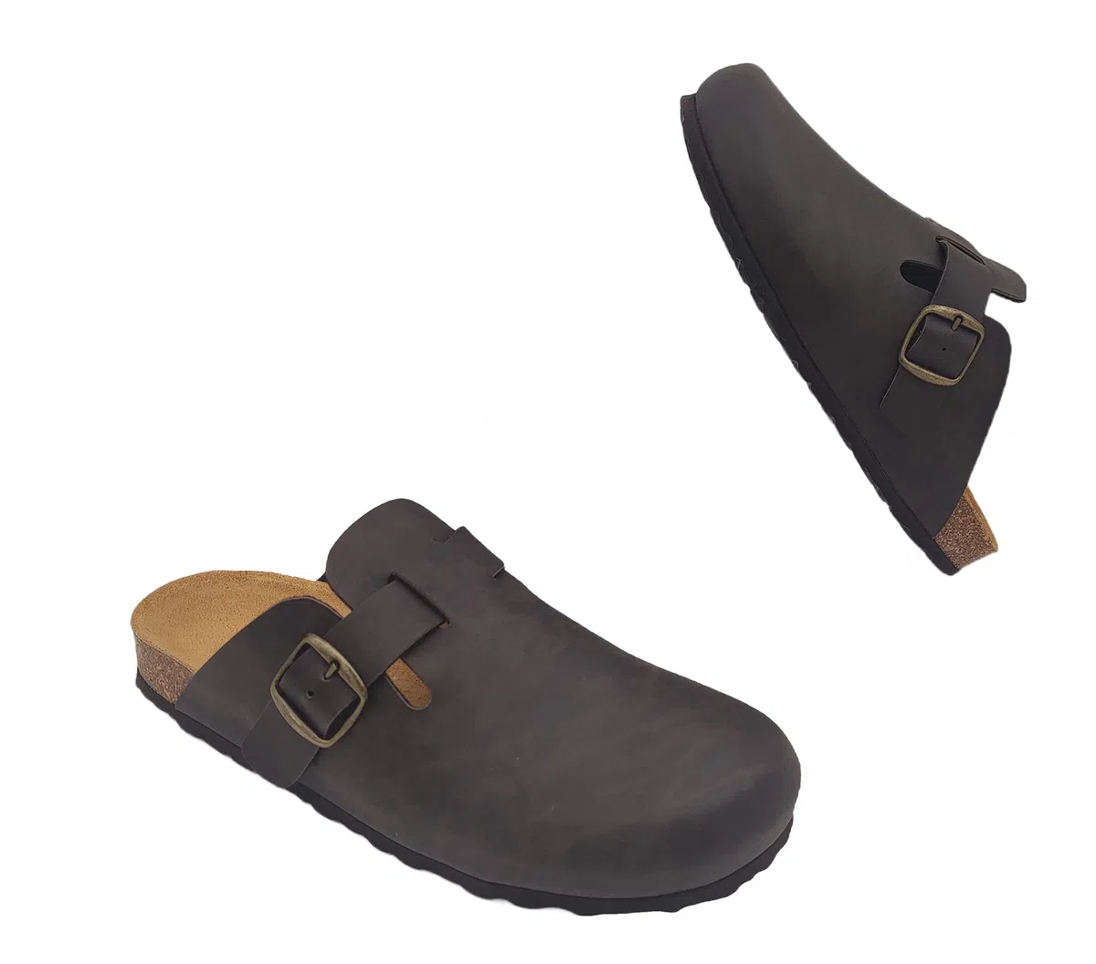 Tratti Meravigliosi Sabot Uomo in Pelle Ecologica Ciabatte Chiuse Invernali Estive Zoccoli da Passeggio, Casa e Giardino Fascia Regolabile Prodotto Ecosostenibile Made in Spain