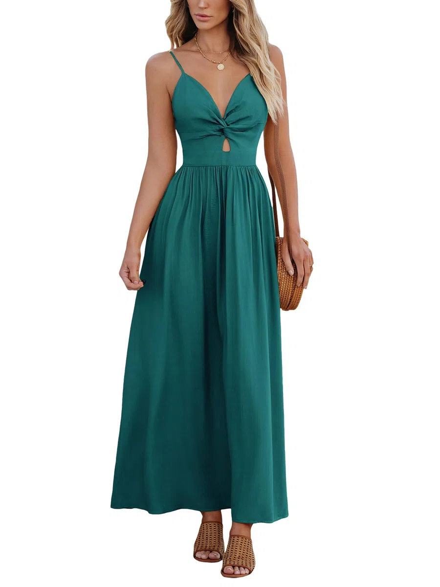CUPSHE Abito Estivo da Donna con Scollo a V, Senza Maniche, Colore a Contrasto, Stampa Floreale, Mini Abito per Il Tempo Libero, Feste, Spiaggia, Cami