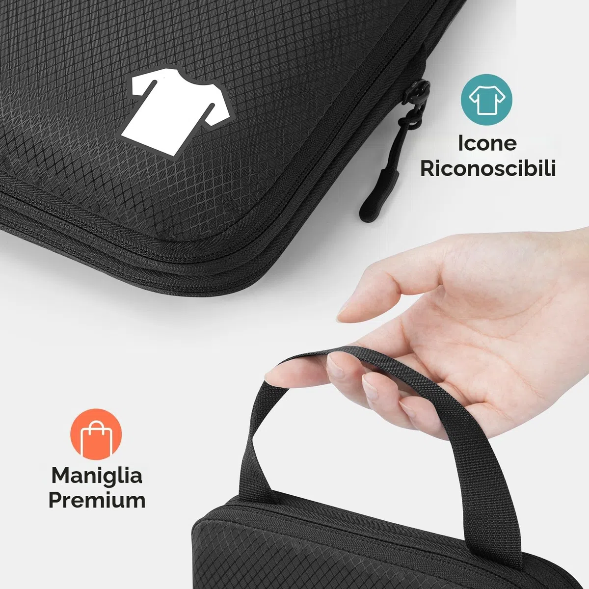 Organizer Valigia Packing Cubes Compression 8 Pezzi Set Travel Organizer