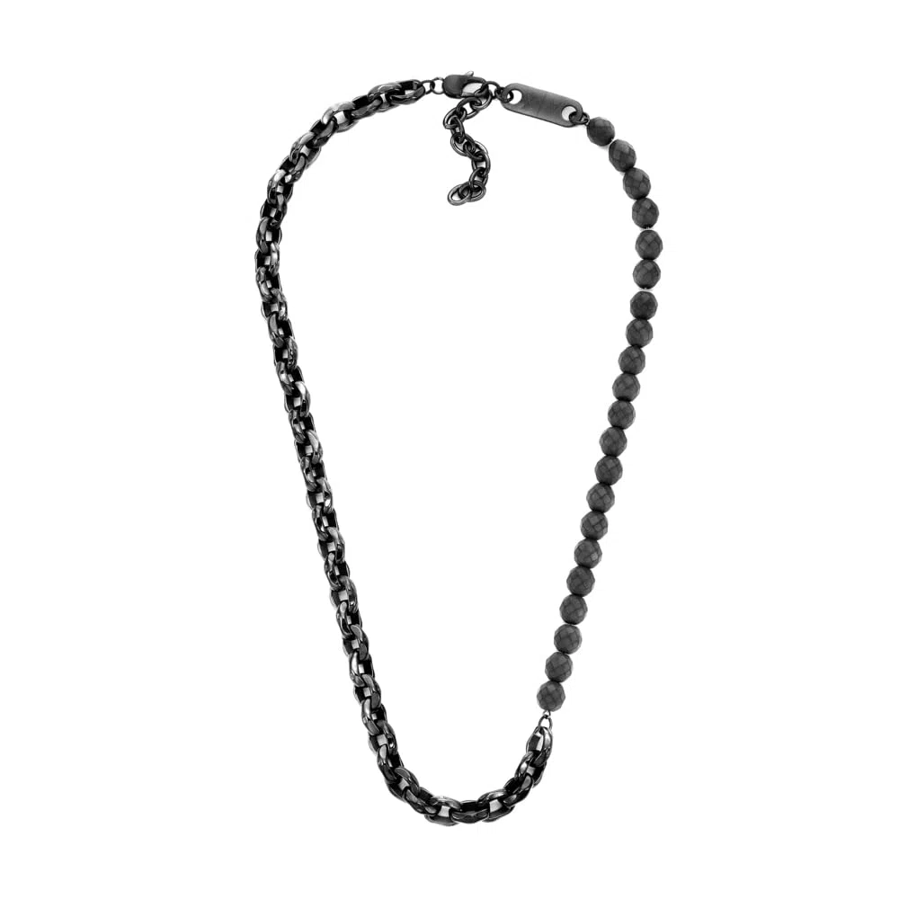 Armani Exchange Collana da uomo in acciaio inossidabile con chiusura a moschettone
