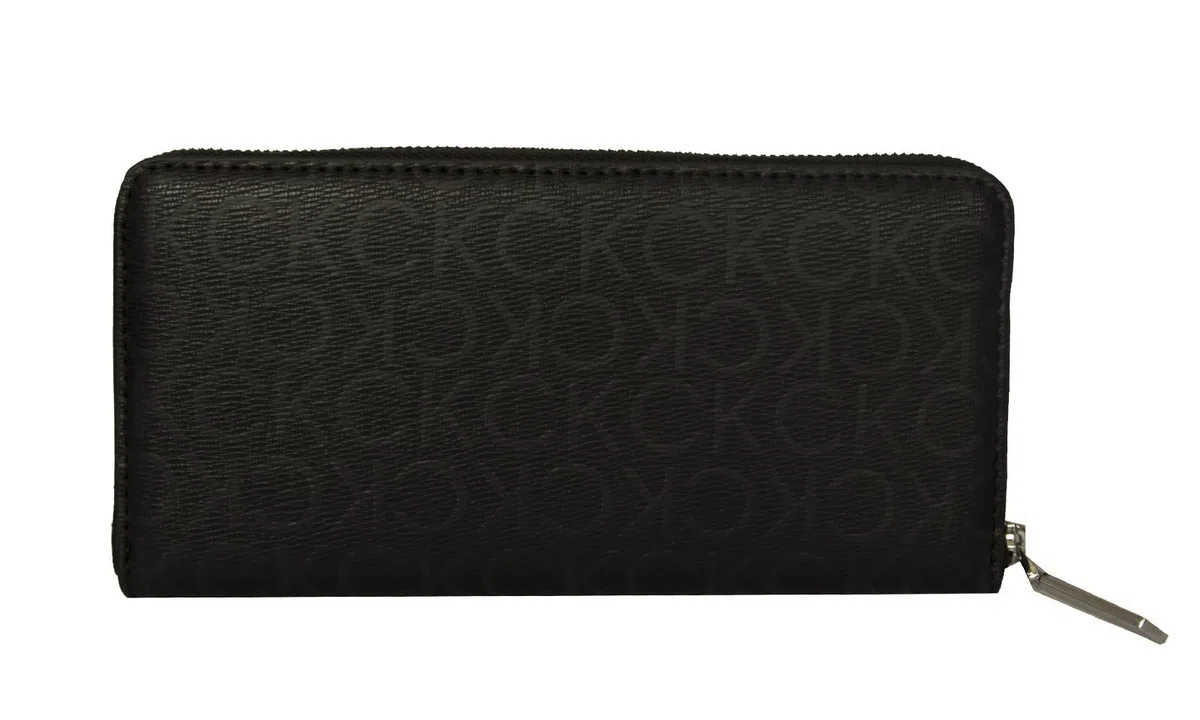 Calvin Klein CK Must Zip Around Wallet With Pocket Epi Mon Black Mono
