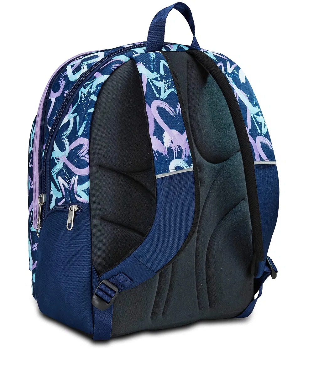 Seven Zaino Scuola Adavanced Detach, Viola Blu, Crystal Purple, Tasca Staccabile Uso Zainetto, Tasca Porta PC, Scuola + Seven Diario 12 Mesi, Nero, Ragazza