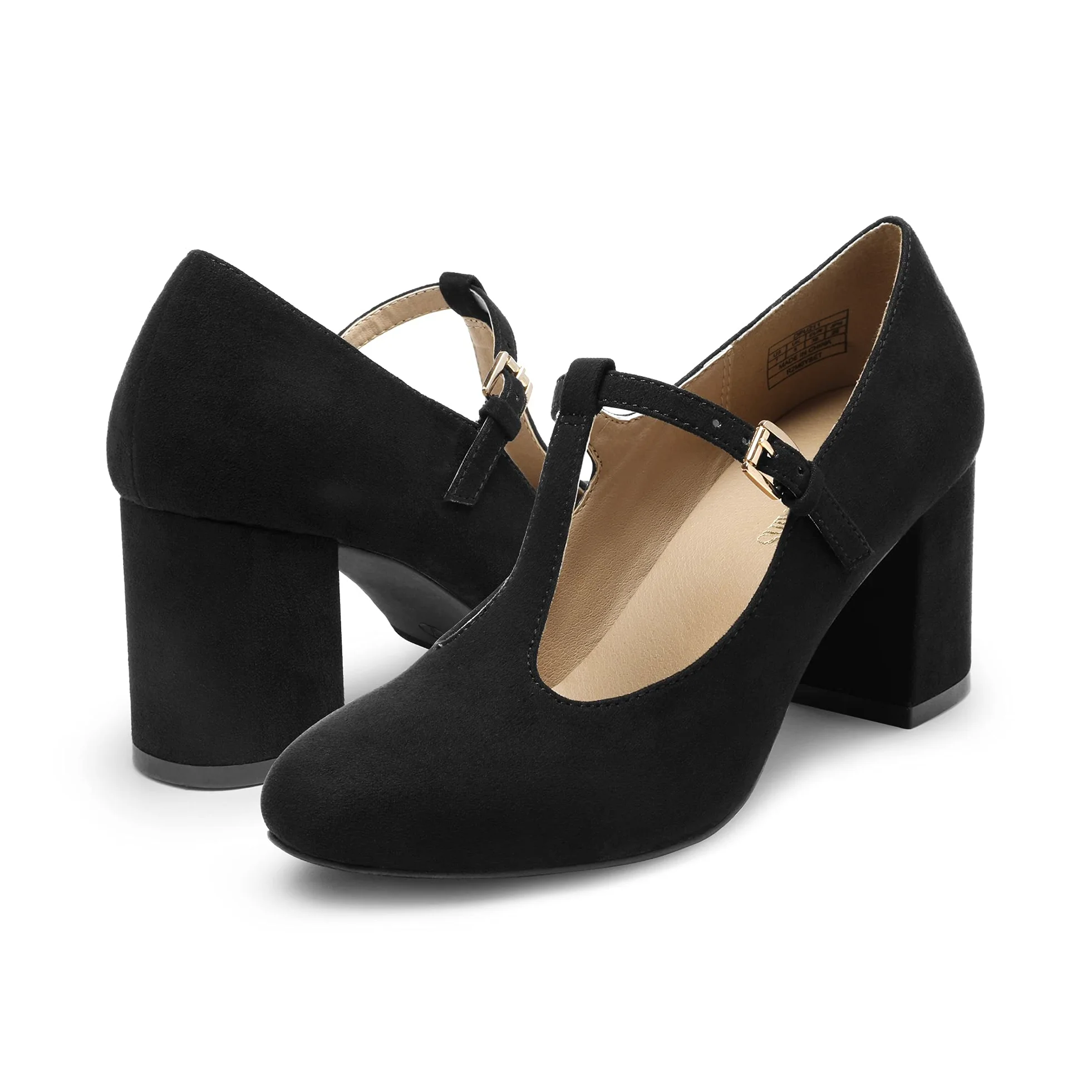 DREAM PAIRS Eleganti Scarpe da Sposa Décolleté Mary Jane con Cinturino a T per Donna