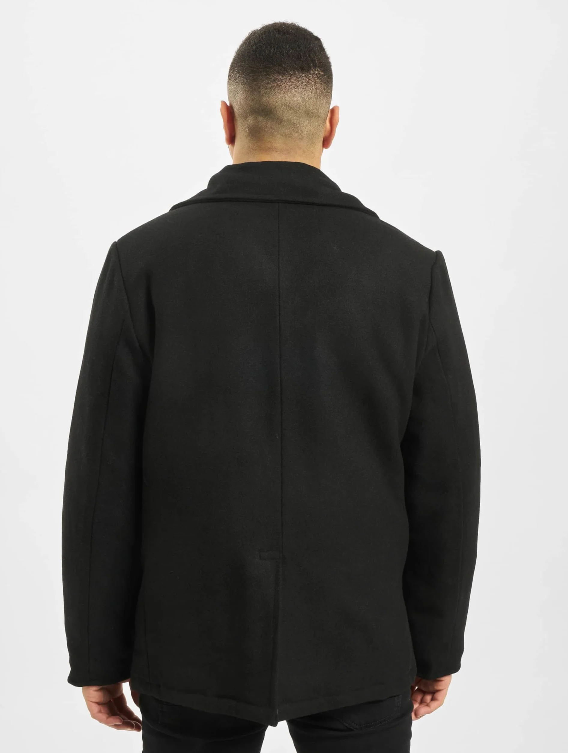 Brandit Pea Coat Uomo Giacca in stile uniforme nero Regular