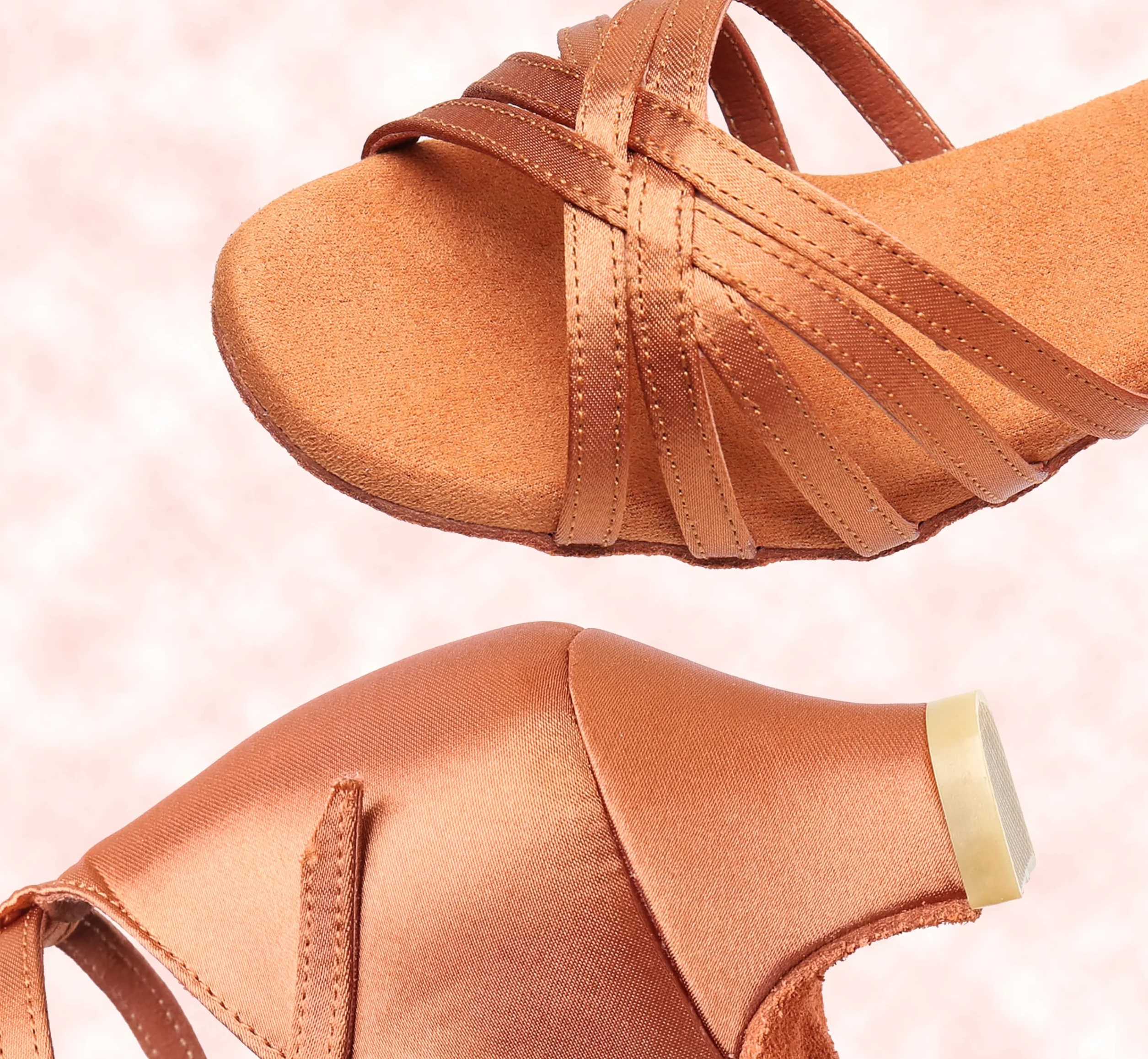Scarpa da Ballo Latino Morbida per Bambina con Tacco 4cm