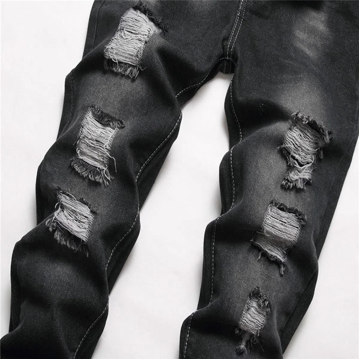Jeans da ragazzo skinny fit strappato in denim invecchiato pantaloni alla moda slim gamba pantaloni per bambini dai 3 ai 16 anni abbigliamento casual